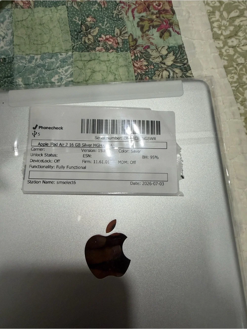 Apple iPad Air 2 16GB Silver - Sleek Silver Tablet